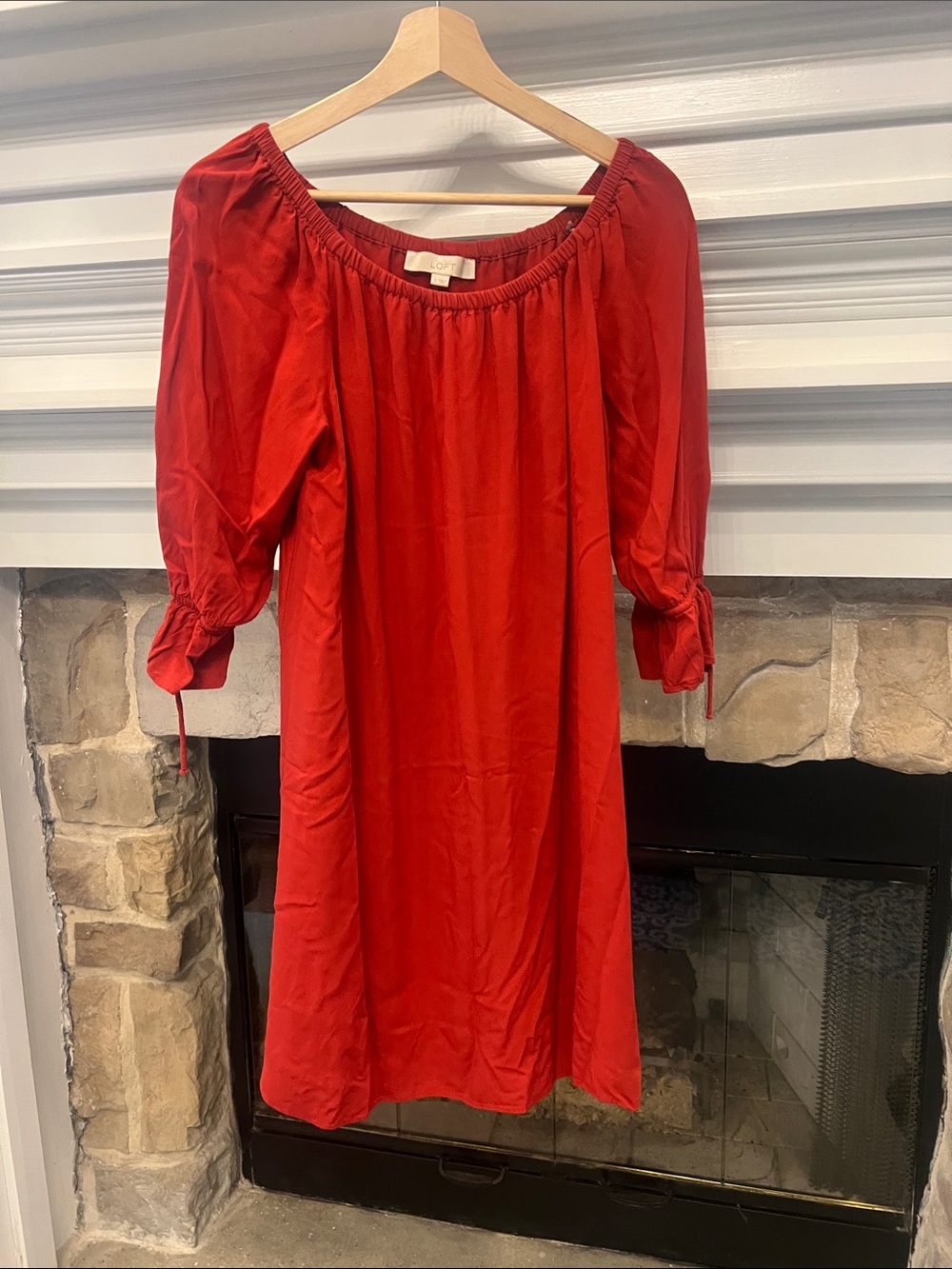 Dark Red/ Burnt Orange Off-Shoulder Women's Dress